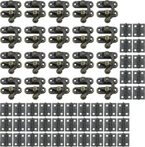 Antrader 40Pcs Mini Box Hinges, 20 Sets Antique Right Latch Hasp for Wood Jewelry Box Trinket Box Hasp Gift Box Catch Decoration with Screws Commerce CO., LTD Comme Commerce CO., LTD Commerce CO., LTD Guangzhou Openfind Electronic Commerce CO., LTD