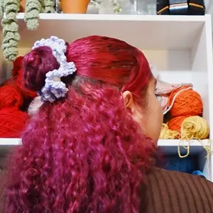 Crochet Carnations Scrunchie