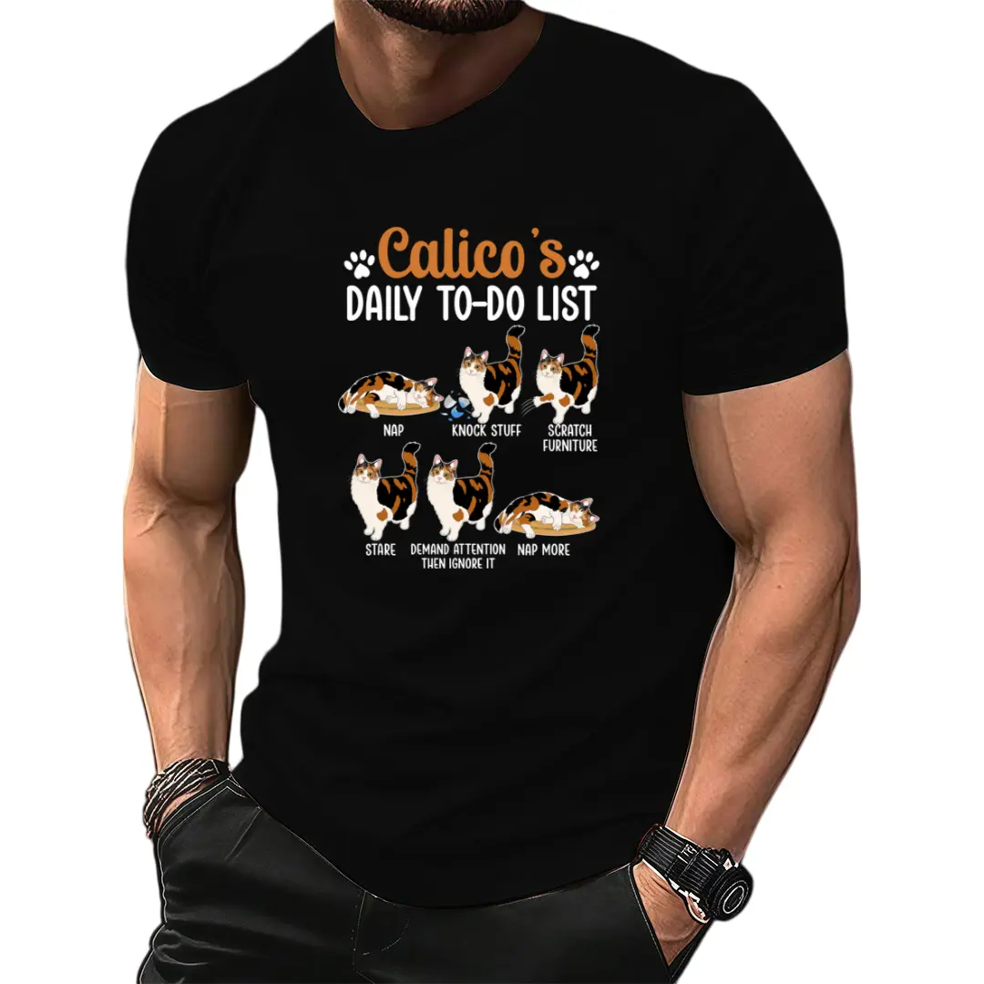 Calico'S Daily To-Do List Calico Cat Owner Calico Cat Lover T-Shirt