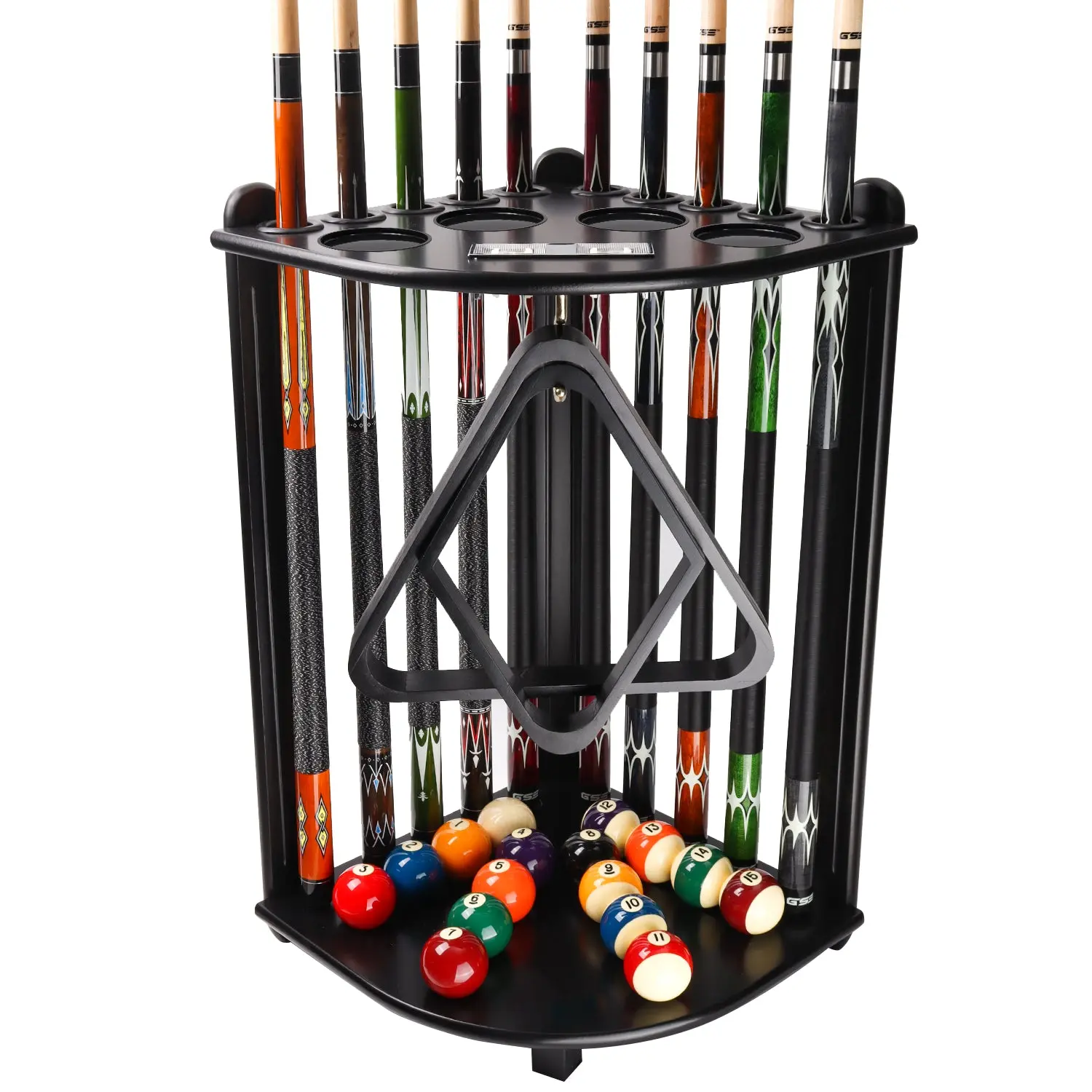 10 Corner Style Pool Cue Rack with Score Counter