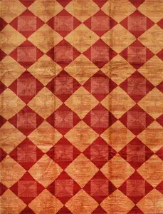 Opulent Classic Red Hand Knotted Afghan Wool Rug
