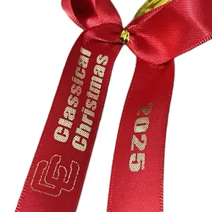 Custom Satin Favor Ribbons Bowed Party Decoration Set of 25 for Festive Events and Celebrations