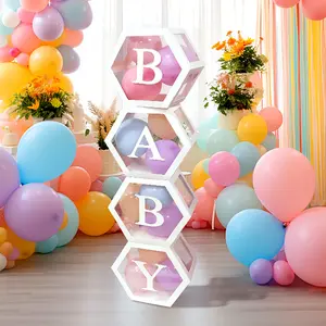Baby Shower Decoration Box With "BABY" Letters - Eco-Friendly Paper, Non-Toxic, Unisex Design for Boy & Girl Parties Gender Reveal & Birthday Party Decoration Kit