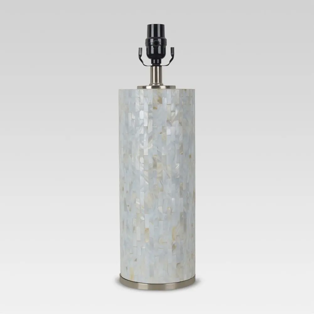 Capiz Subway Tile Large Lamp Base Shell - Threshold Decor, Living Room Table Lamp Accessory, 150W Bulb Ready Indoor Lighting Component