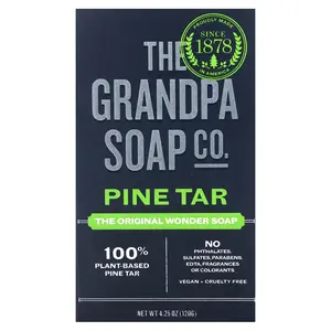 The Grandpa Soap Co. Face & Body Bar Soap, Pine Tar, 4.25 oz (120 g) The Grandpa Soap Co. Face & Body Bar Soap, Pine Tar, 4.25 oz (120 g)