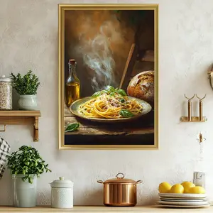 Delicious Italian Pasta Wall Art, Rustic Kitchen Decor, Foodie Gift, Dining Room Art, Gourmet Spaghetti Print, Culinary, Unframed –  5 Sizes (8x12–27x40 inch)