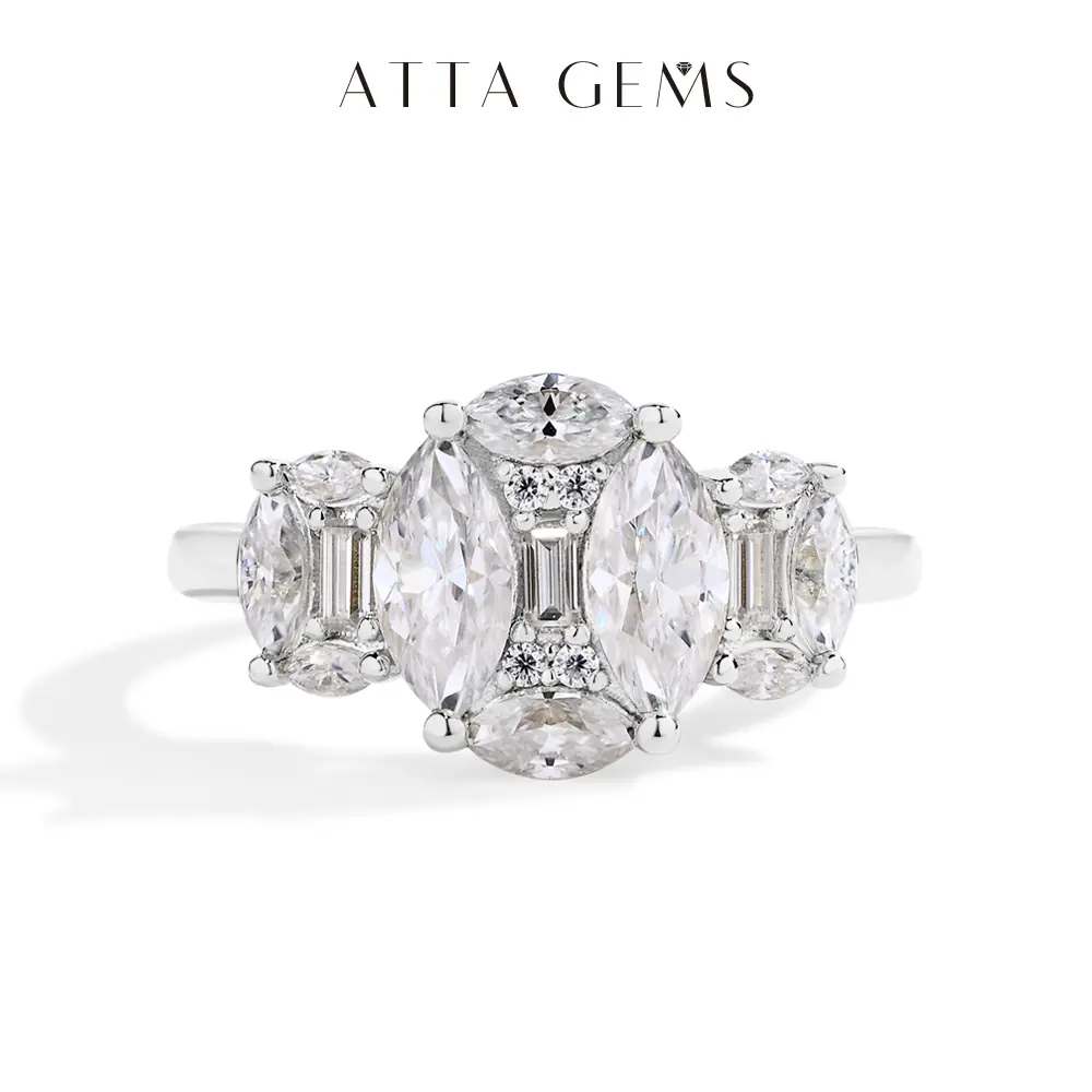 Women's Synthetic Marquise Moissanite Solitaire Engagement Ring - Wedding Band, Fine Jewelry Gift (R152) Summerwins,summerwins