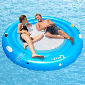 2026 Deluxe 7ft Inflatable Water Hammock - Heavy Duty Tanning Pool Lounger & Floating Dock for Adults - Perfect for Pools, Lakes, Oceans & Backyard Summer Parties - Personal Sunbathing Paradise