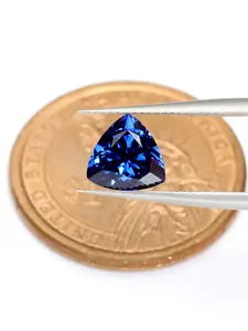 5-11mm Synthetic Blue Sapphire Gemstone, Triangle Cut, Ideal for Earrings Rings Studs Jewelry Making, DIY Accessories