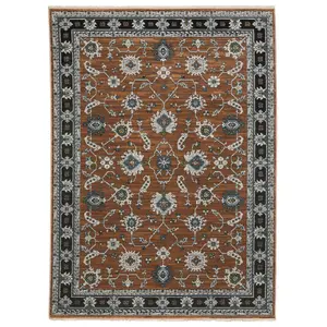 Oriental Weavers Keira KEI05 Rust Grey Traditional Machine Woven Rug