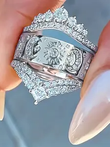 1 PC Luxury Cubic Zirconia Ring For Women For Wedding Engagement Party Jewelry Valentine's Day Gift, Wedding Rings
