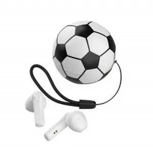 Kik_TWS Bluetooth Earphones: Soccer Ball (Football) Design, Wireless Sport Earbuds, OEM Gift T38 for Universal Cell Phone And Bluetooth Device (Black)