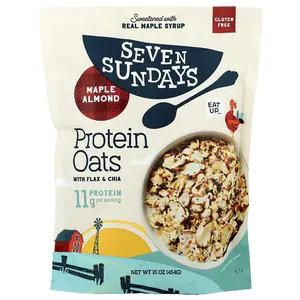 Seven Sundays Protein Oats With Flax & Chia, Maple Almond, 16 oz (454 g)