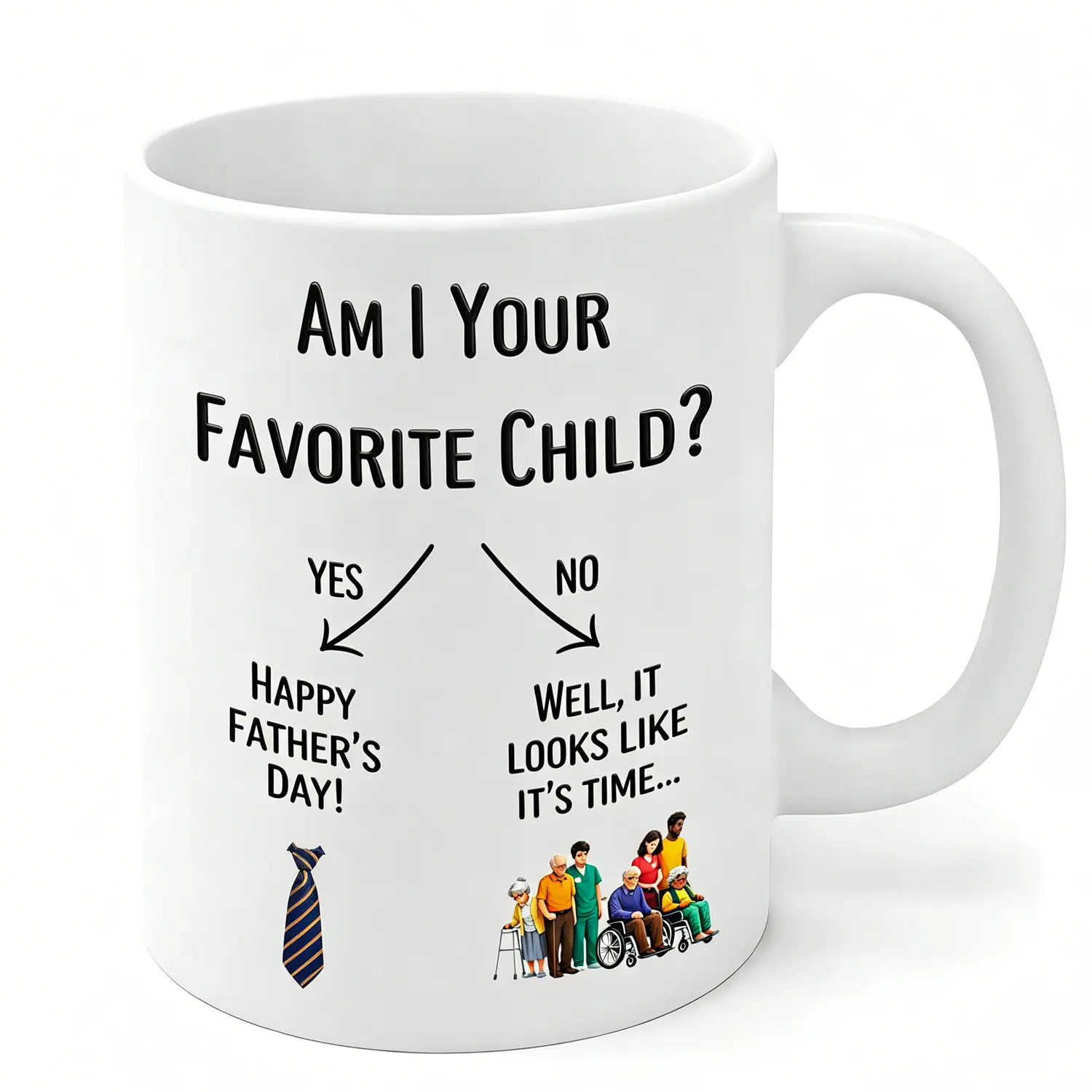 Favorite Child Funny Father's Day Mug, Sarcastic Nursing Home Gag Gift for Dad, Joke Coffee Cup from Daughter Son 11oz 15oz, Father's Day Gifts, Unique Father's Day Gifts