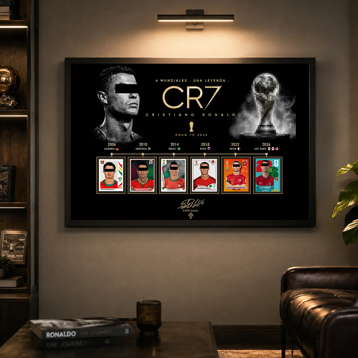 Cristiano Ronaldo CR7 Football Tribute Poster Decor, Collectible Soccer Wall Art Decor, Sports Art Decor For Boy Room Living Room Home Office