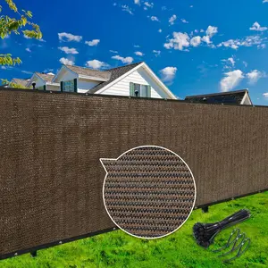 4ft x 50ft Privacy Screen Fence, 90% Blockage 175 GSM Fencing Mesh Net Cover for Wall Yard Backyard 40 Cable Zip Ties Included Brown