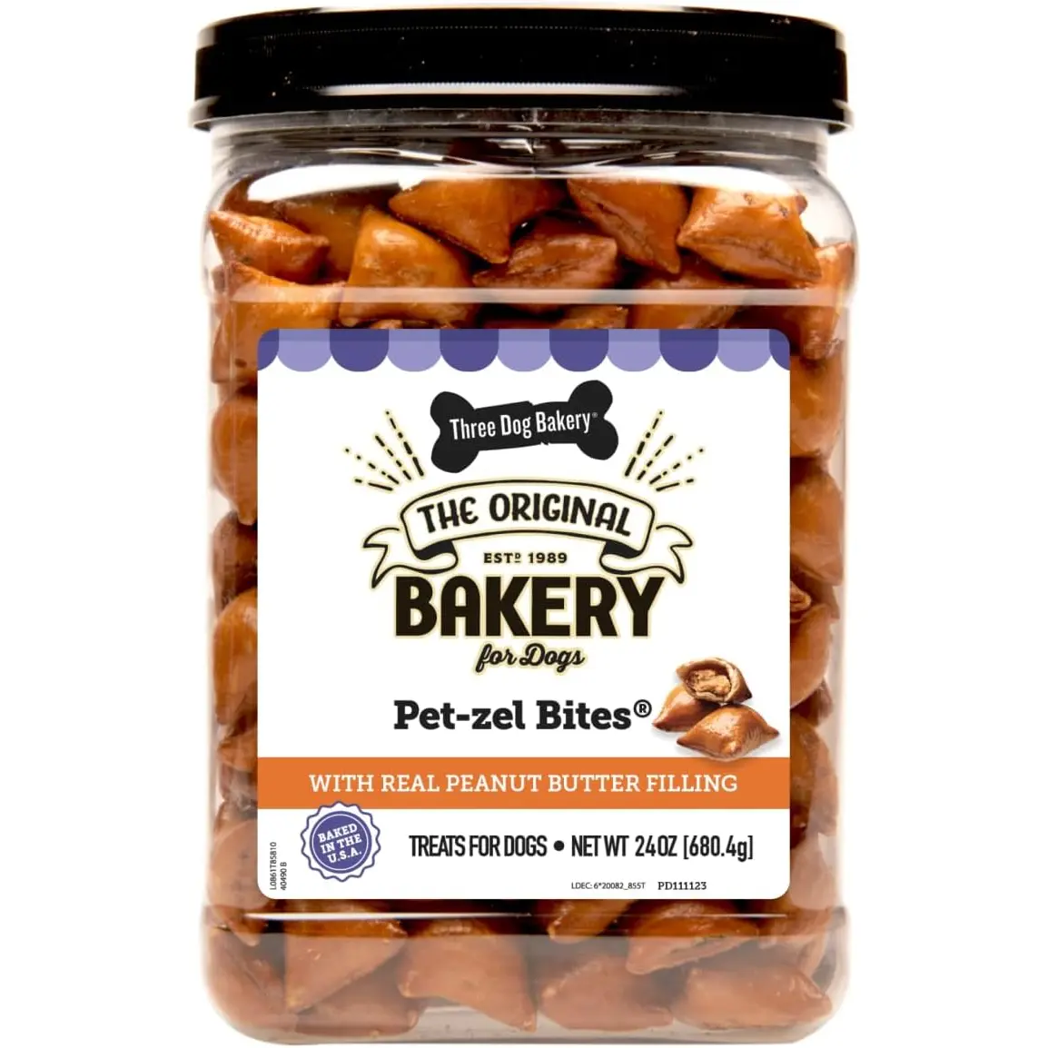 Three Dog Bakery Pet-Zel Bites - Pretzel Cookies for Dogs, Wholesome Puppy Training Treats, Baked Biscuits, Delicious Treats