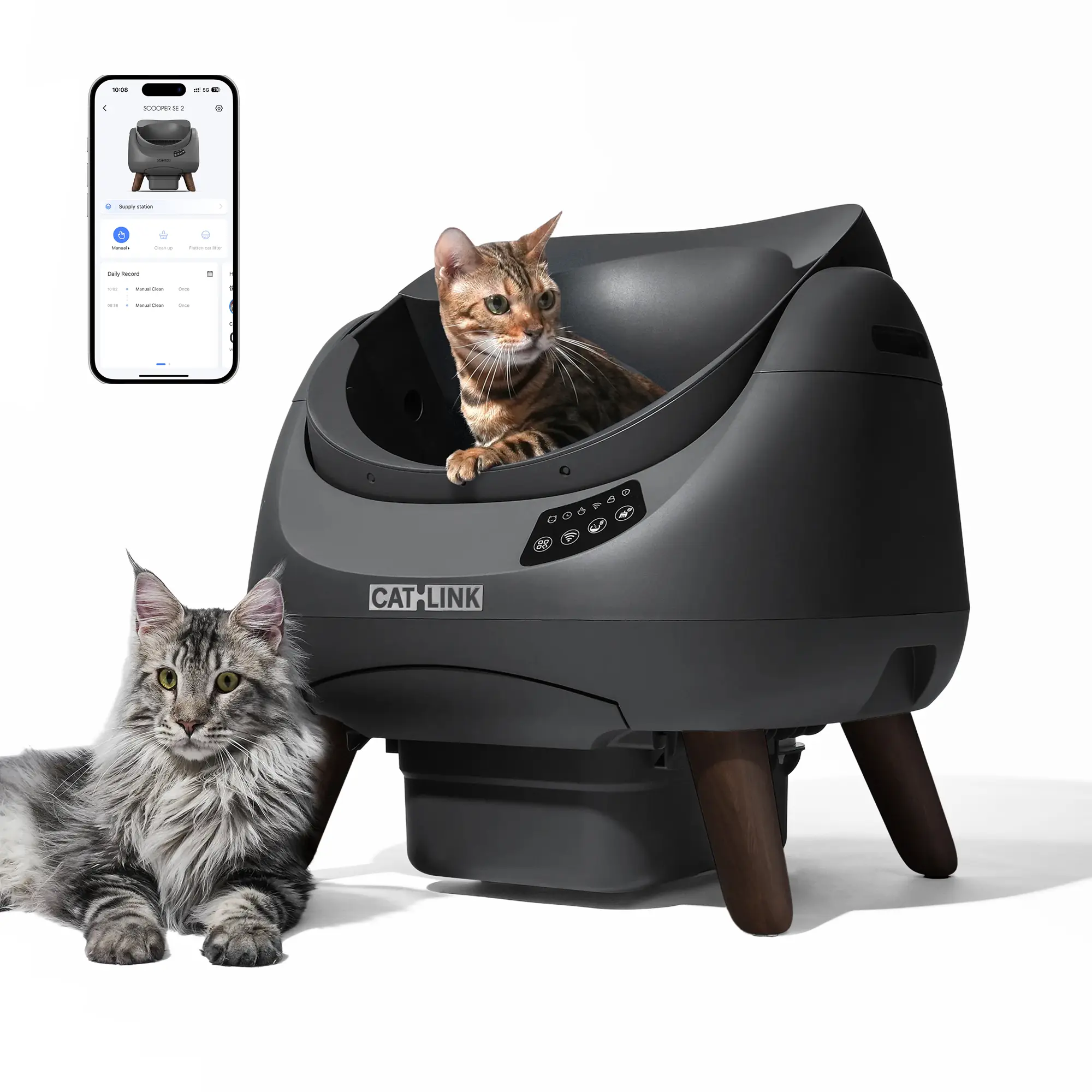 CATLINK Automatic-Litter Box 12 Lite Self-Cleaning Scooper Open-X |App Control, Large Waste bin, Ultra-Quiet Operation, Compatible with All Cat Litter, Litter Level Monitoring, Multi-Safety Anti-Pinch Design, Odor Control, Easy Setup Litterbox
