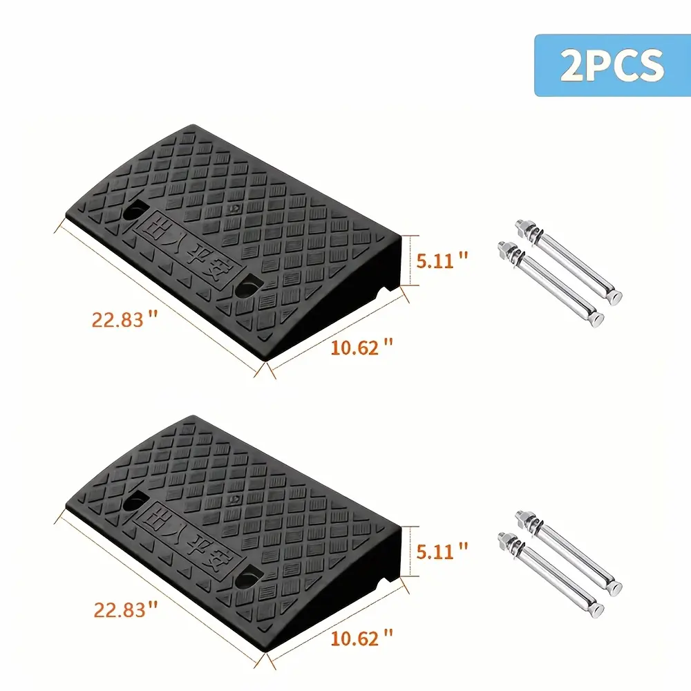 2pcs Heavy-Duty Portable Plastic Threshold Ramps with Non-Slip & Threshold - Lightweight Suitable for Sidewalks, Cars,, Motorcycles,, Pets - Ramp for Curb, Driveway, for Use for,, Housewives 2pcs Heavy-Duty Portable Plastic Threshold Ramps with Non-Slip & Threshold - Lightweight Suitable for Sidewalks, Cars,, Motorcycles,, Pets - Ramp for Curb, Driveway, for Use for,, Housewives