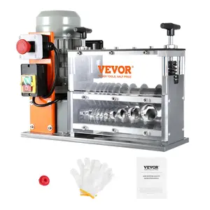 VEVOR Automatic Wire Stripping Machine, TikTokShopBlackFriday, 0.06''-1.26'' Electric Motorized Cable Stripper, 750 W, 98 ft/min Wire Peeler with Visible Stripping Depth Reference, 10 Channels for Scrap Copper Recycling