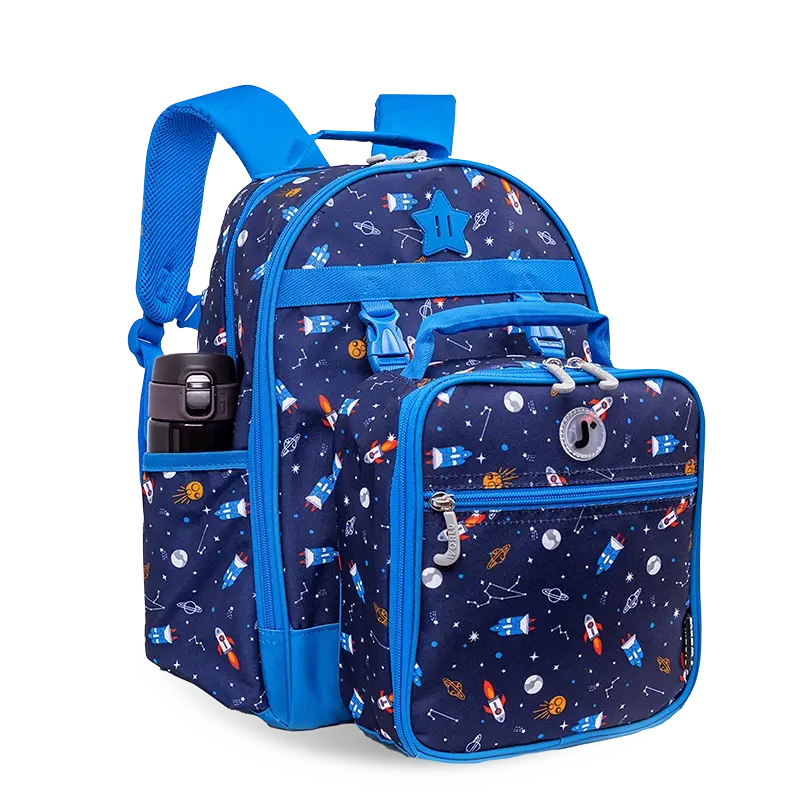Duet Kids Backpack & Detachable Lunch Box Set in Spaceship