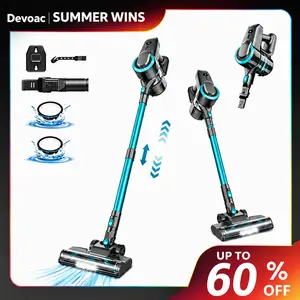 [SummerWins]Devoac Cordless Vacuum Cleaner, 8-in-1 Rechargeable Stick Vacuum, 40mins Runtime, Powerful Suction, Lightweight, Versatile for Hardwood Floors, Car, Carpets, Pet Hair - Home Cleaning Tool