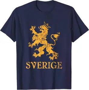 Sverige Sweden Lion Symbol Swedish Pride T-Shirt