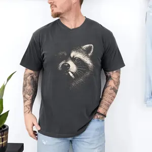 Smoking Raccoon Shirt Unisex, Vintage Y2K Grunge Raccoon Graphic Tee, Funny Raccoon Face Shirt, Comfort Colors Edgy Meme T Shirt, Gift for Raccoon Lovers