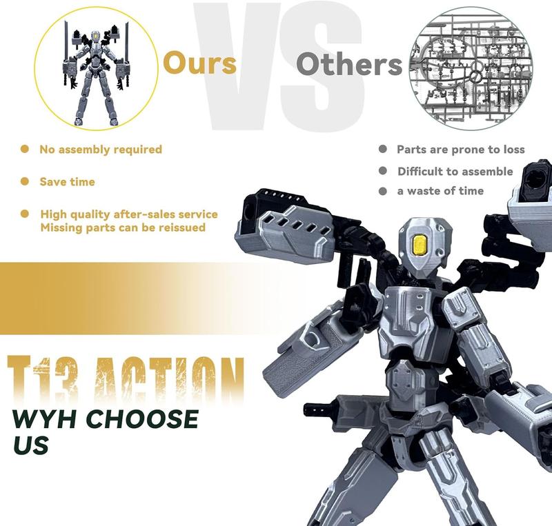 T13 Action Figure Set 8 inch T 13 Multi-Articular Mobile Robot Nova T-13,Desktop Decorations for Game Lovers Toys Assembly Completed
