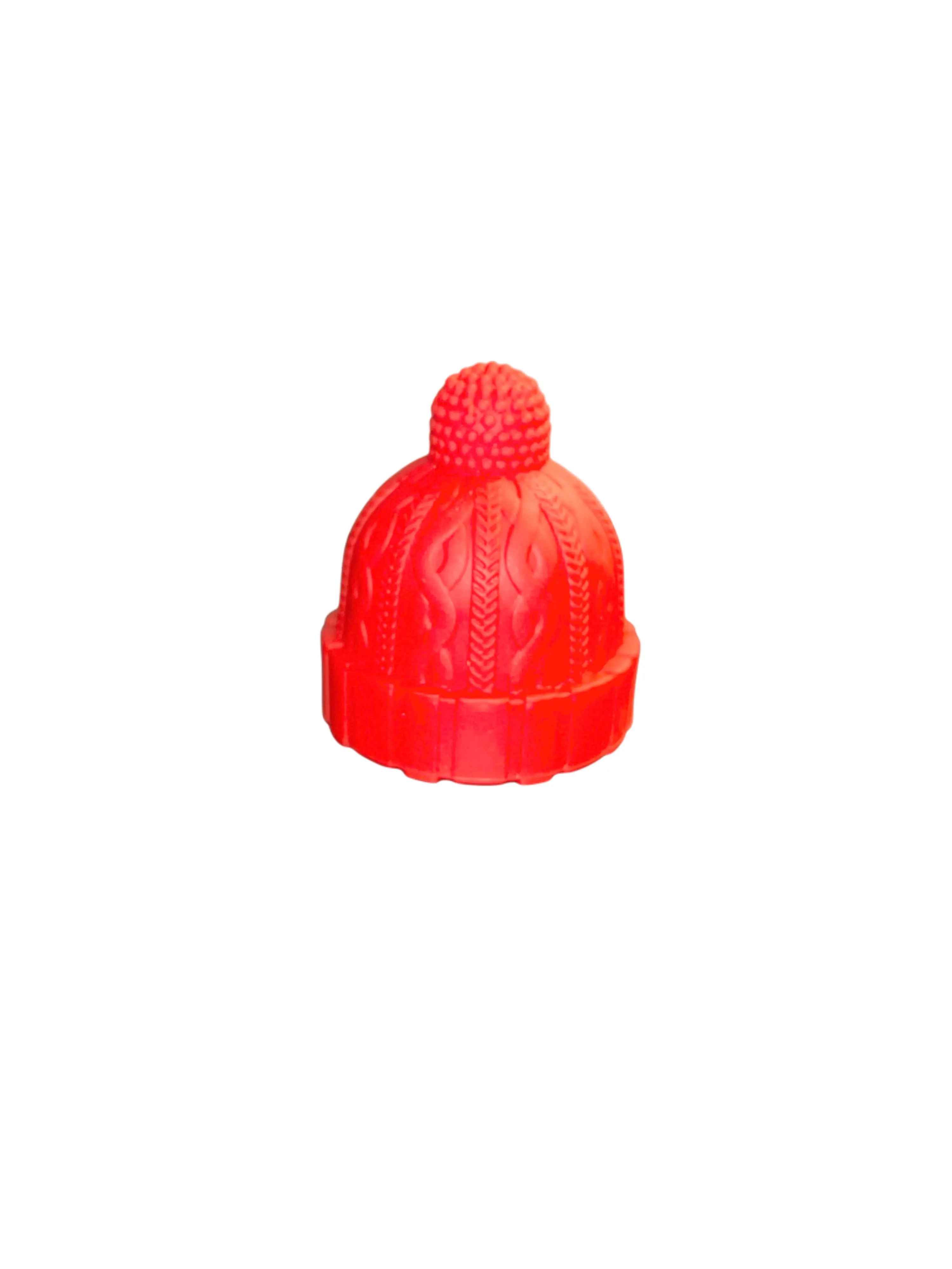 Silicone Knit Beanie Wine Stopper (Red)