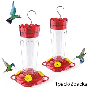 1Pack / 2Packs Plastic Hummingbird Feeder, Ant & Bee Proof Hummingbird Feeders for Outdoors Hanging, Leak-Proof Nectar Feeders with 4 Feeding Ports and Perches, Gifts for Parents Birdlovers