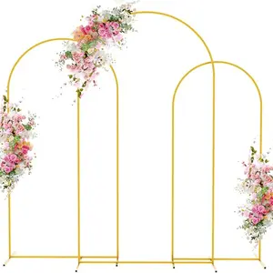 Wedding Arch Backdrop Stand Set, 3-Piece Metal Arch Backdrop, Durable Metal, 7.2ft, 6.6ft, 6ft, Perfect for Weddings, Baby Showers, Birthday Party Decor, Party Decoration Supplies