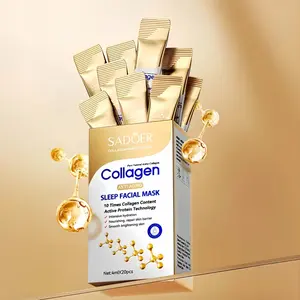 Collagen Sleep Mask, Collagen HydrationMask, 20pcs Night Repair Face Mask, EasyAbsorption, Non-Irritating, Unisex, Portable, No Wash Needed