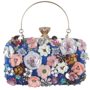 Women Clutches Flower Evening Handbag Chain Strap Shoulder Bag crossbody bags Phone Wallet Purse Durable Pouch