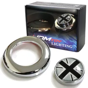 iJDMTOY Classic Black/White Color UK Union Jack Design Engine Start Push Start Cap Cover Decoration For 2nd Gen MINI Cooper