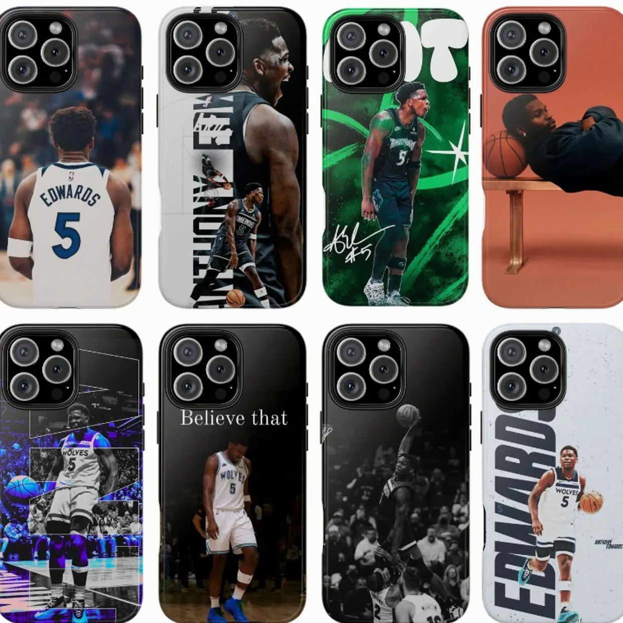 Anthony Edwards Phone Case, Ant Basketball Phone Cover, Compatible for iPhone17 ProMax /16/15/14/13/12/11 Plus for Samsung phones, suitable for both men and women,