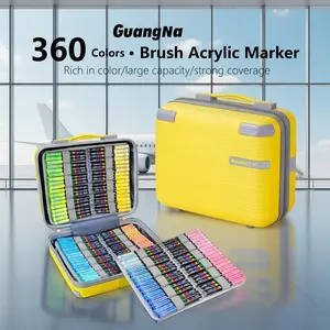 360 Color Acrylic Paint Soft Tip Marker Set, Waterproof Quick Dry Markers, Creative DIY Drawing Graffiti Stickers Poster, Art Design Gift Stationery