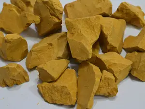 Natural Golden Yellow Kaolin Clay Chunks, Slightly Sticky, 7 oz (200g)