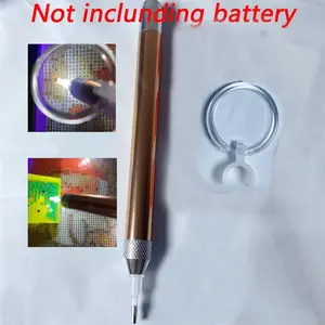 Battery Required Diamond Paint Pen with Magnifying Glass & LED Light, Diamond Paint Luminous Point Drill Pen, Specialty Hand Tools (without Battery)