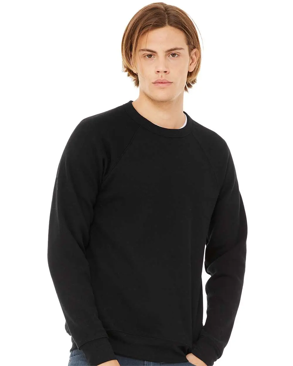 Bella + Canvas Unisex Sponge Fleece Crewneck Sweatshirt Fabric Menswear
