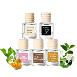 Hanging Scent Oil Diffuser 8ML Nature Fragrance Woody Aroma Last Long Time for Car & Live Gifts Springtok Black ICE Premium Scented Floral Scent Glass Bottle Freshner Refillable Diffuser Original Formula Car Fragrance Set