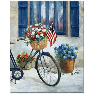Courtside Market Patriot Bike II Canvas Wall Art - 30" x 40"