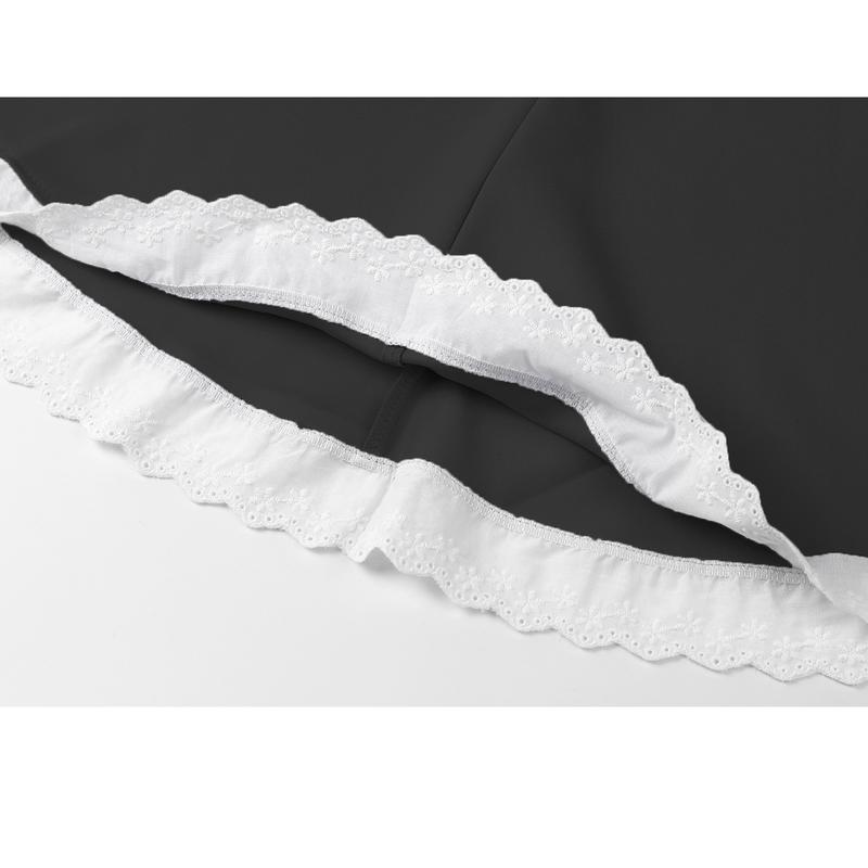 Women's Lolita French Maid Outfit Halloween Anime Costume with Apron Gloves Headband Socks 6 Pcs Set Cosplay Clothing cute fursuit