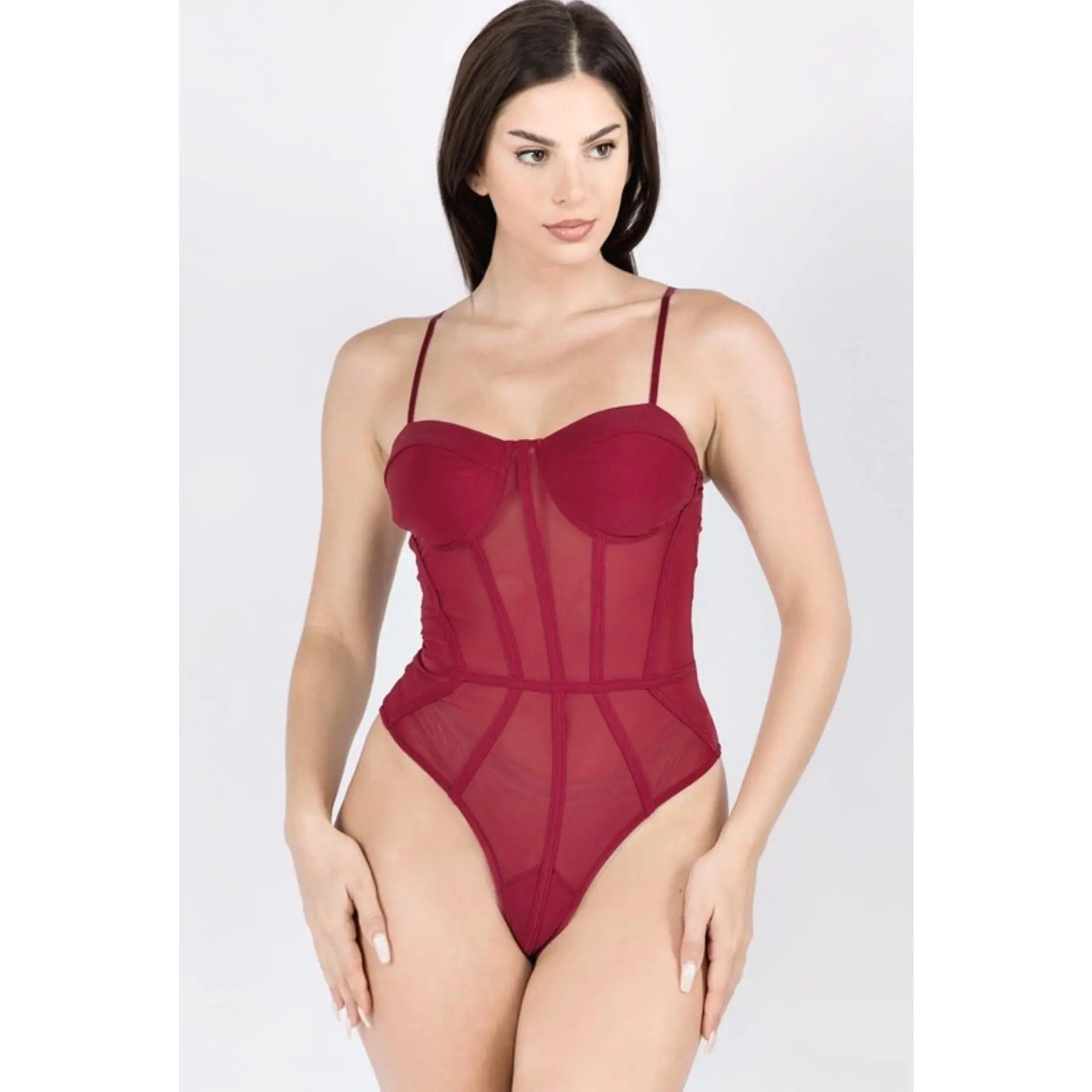 Run The World Bodysuit - Burgundy
