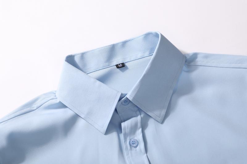 3-Pack Men's DressShirts 4-way Stretch Long SleeveCollared Solid Wedding Dating ButtonDown Shirts Business CasualBreathable Outfits Menswear Solid-color basics