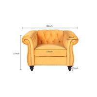 Yellow Velvet 1 Seater Tufted Sofa