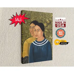 Frida Kahlo Dos Mujeres (Salvadora y Herminia), Two Women Canvas Art ,Painting Reproduction Prints Art Canvas Wall Hangings, Home Decor