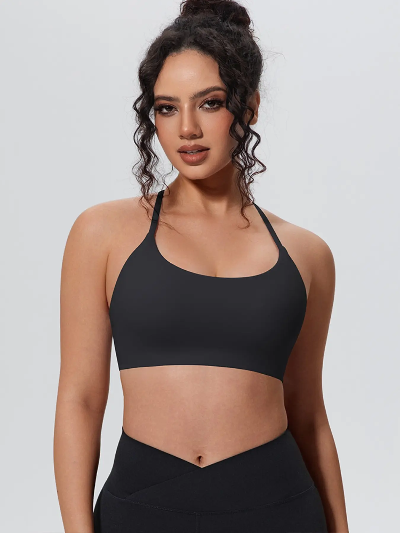 Women's Sports Bra, Yoga Sports Bra, Workout Bra, U-Neck Thin Strap Sport Vest with Padding, High Elasticity Breathable Quick-Dry Gym Bra, Ideal for Training Pilates Fast Walking, Sport Bras