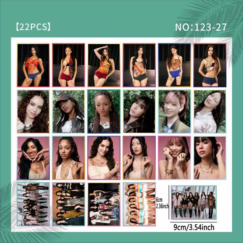 KATSEYE 40pcs/22pcs stickers, album card, collage, combination of waterproof stickers, decorative ipad collage, star peripherals, notebook stickers, mobile phone case support materials,Popular group support sticker, collection sticker,new collection greet