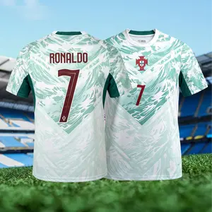 2026 Portugal Away 7# Cristiano Ronaldo Short Sleeve Soccer Jersey Fans Version Breathable Green